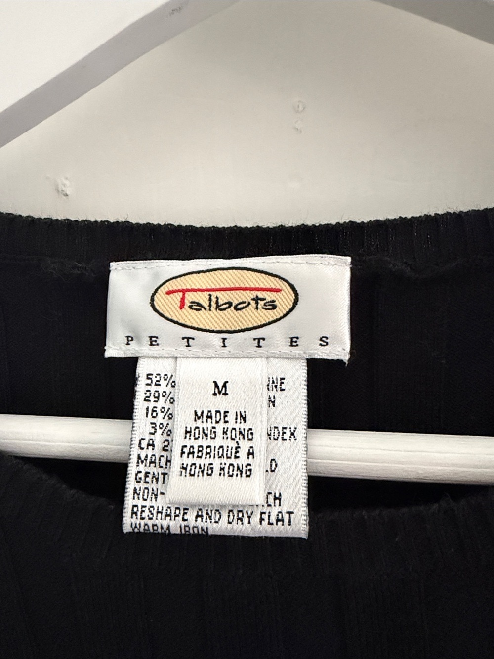 Talbots • Vintage Petites Black Ribbed Sweater Tee (Size M) - Picture 3 of 8